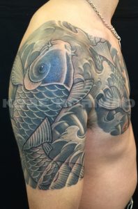 夫婦鯉の刺青、和彫り(Japanese Tattoo)画像