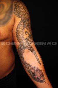 蛇の刺青、和彫り(Japanese Tattoo)画像
