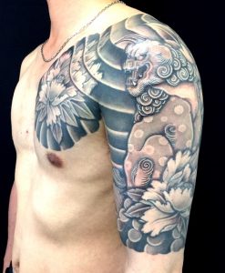 唐獅子牡丹の刺青、和彫り(Japanese Tattoo)画像