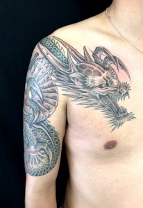 阿形の龍の刺青、和彫り(Japanese Tattoo)画像