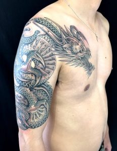 阿形の龍の刺青、和彫り(Japanese Tattoo)画像