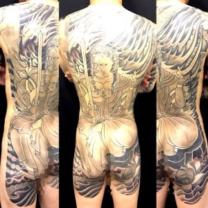 不動明王と迦楼羅炎の刺青、和彫り(Japanese Tattoo)の画像