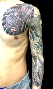 阿形の龍 (控えハ分袖)の刺青、和彫り(Japanese Tattoo)の画像
