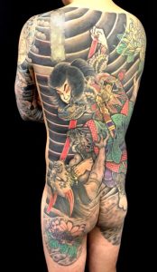 九紋龍史進の鬼退治の刺青、和彫り(Japanese Tattoo)画像