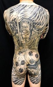 不動明王と迦楼羅炎の刺青、和彫り(Japanese Tattoo)画像