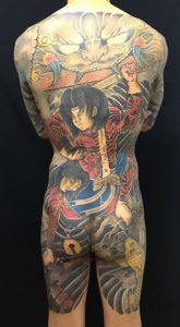 張順水門破り・登龍門・出目金の刺青、和彫り(Japanese Tattoo)の画像です。