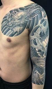 吽形の龍の刺青、和彫り(Japanese Tattoo)の画像です。