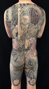 不動明王と昇龍の刺青、和彫り(Japanese Tattoo)の画像です。