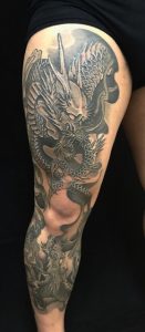 向かい龍・正面龍の刺青、和彫り(Japanese Tattoo)の画像です。