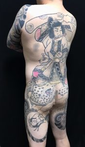 天竺徳兵衛と達磨 ※リメイクの刺青、和彫り(Japanese Tattoo)画像です。