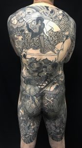 閻魔大王と地獄図の刺青、和彫り(Japanese Tattoo)の画像です。