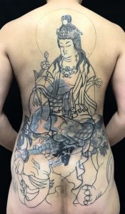普賢菩薩 ※カバーアップの刺青、和彫り(Japanese Tattoo)の画像です。