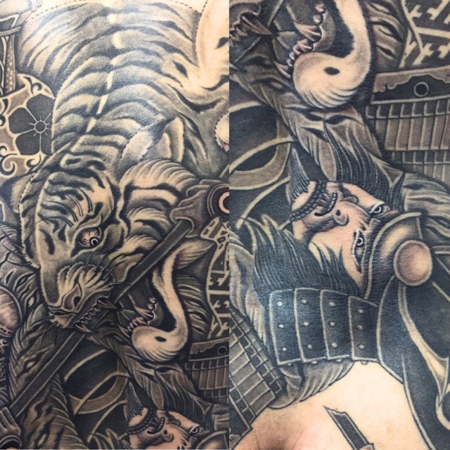 猛虎と加藤清正の刺青、和彫り(Japanese Tattoo)の画像です。