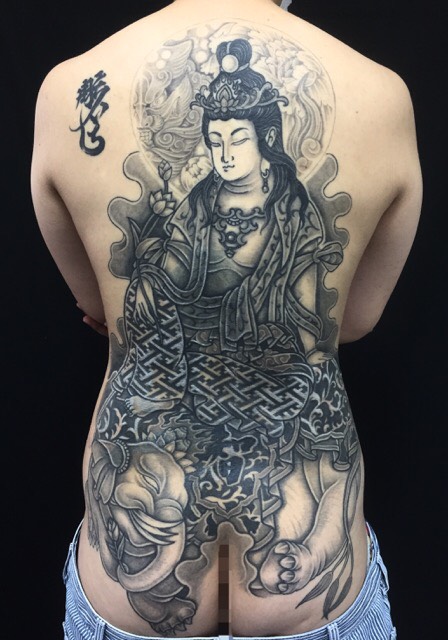 普賢菩薩 ※カバーアップの刺青、和彫り(Japanese Tattoo)の画像