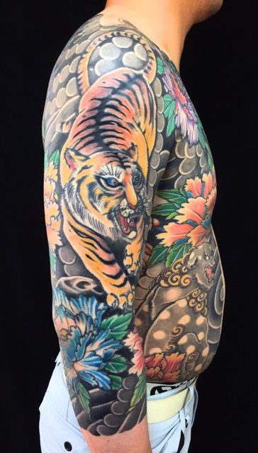 虎・牡丹・唐獅子の刺青、和彫り(Japanese Tattoo)の画像