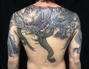 阿吽の三匹龍の刺青、和彫り(Japanese Tattoo)の画像