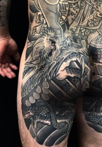 金剛夜叉明王・龍の刺青、和彫り(Japanese Tattoo)の画像