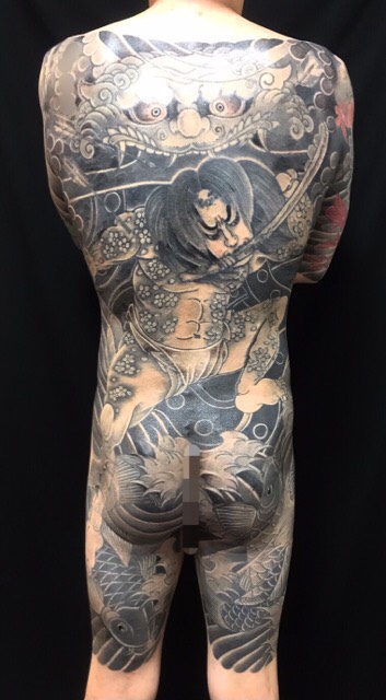張順水門破り (額彫り)の刺青、和彫り(Japanese Tattoo・タトゥー)の画像