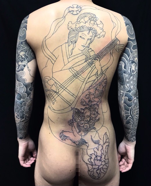 弁財天の刺青、和彫り(Japanese Tattoo・タトゥー)の画像