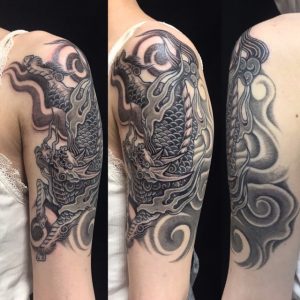 麒麟の刺青、和彫り(Japanese Tattoo・タトゥー)の画像