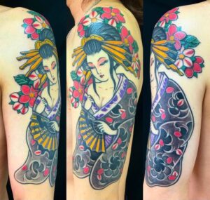 花魁・桜花の刺青、和彫り(Japanese Tattoo・タトゥー)の画像