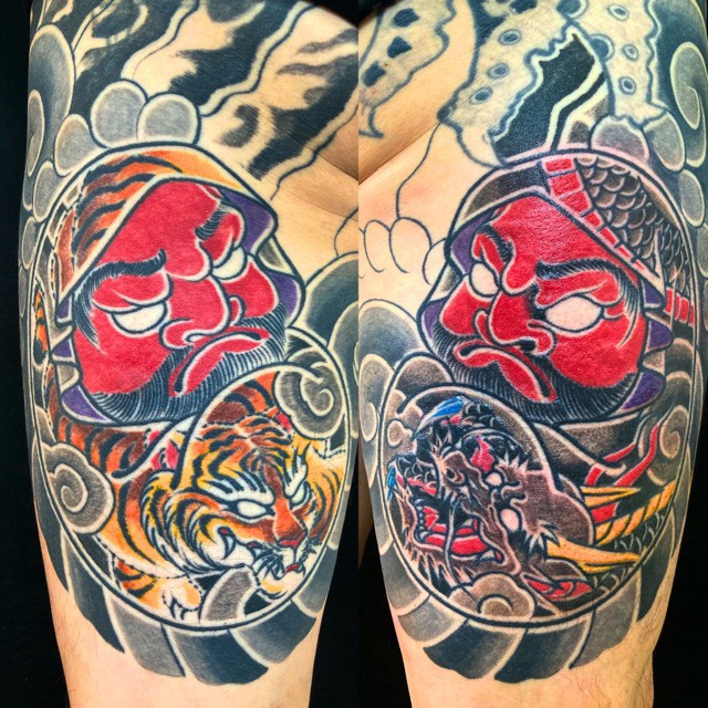達磨・龍虎の刺青、和彫り(Japanese Tattoo・タトゥー)の画像