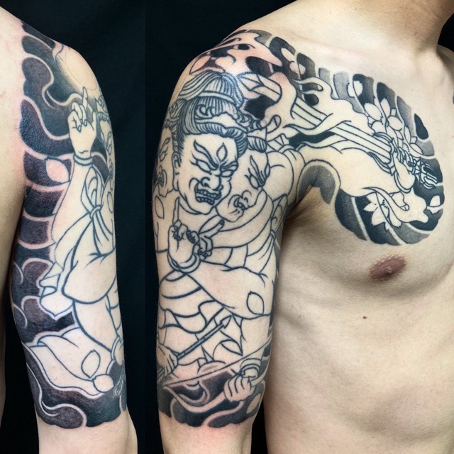 阿修羅・桜花の刺青、和彫り(Japanese Tattoo・タトゥー)の画像