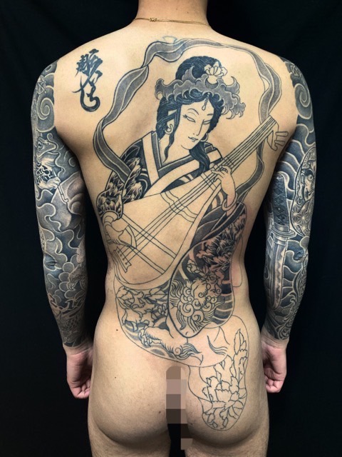 弁財天・七福神の刺青、和彫り(Japanese Tattoo・タトゥー)の画像
