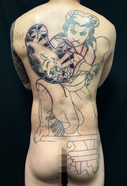 石川五右衛門・楼門五三桐の刺青、和彫り(Japanese Tattoo・タトゥー)の画像