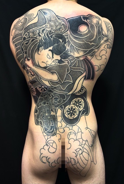 西塔 鬼若丸 怪魚退治の刺青、和彫り(Japanese Tattoo・タトゥー)の画像