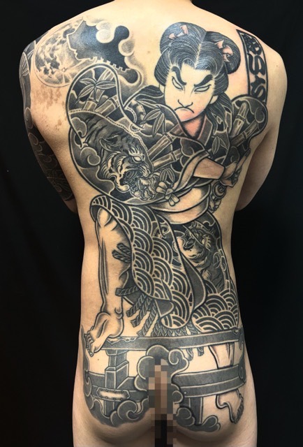 石川五右衛門 楼門五三桐の刺青、和彫り(Japanese Tattoo・タトゥー)の画像