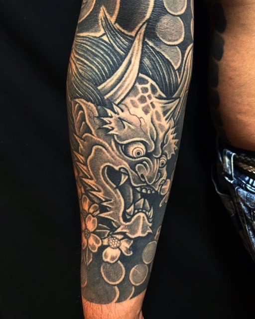 蛇・酒呑童子・花水木の刺青、和彫り(Japanese Tattoo・タトゥー)の画像