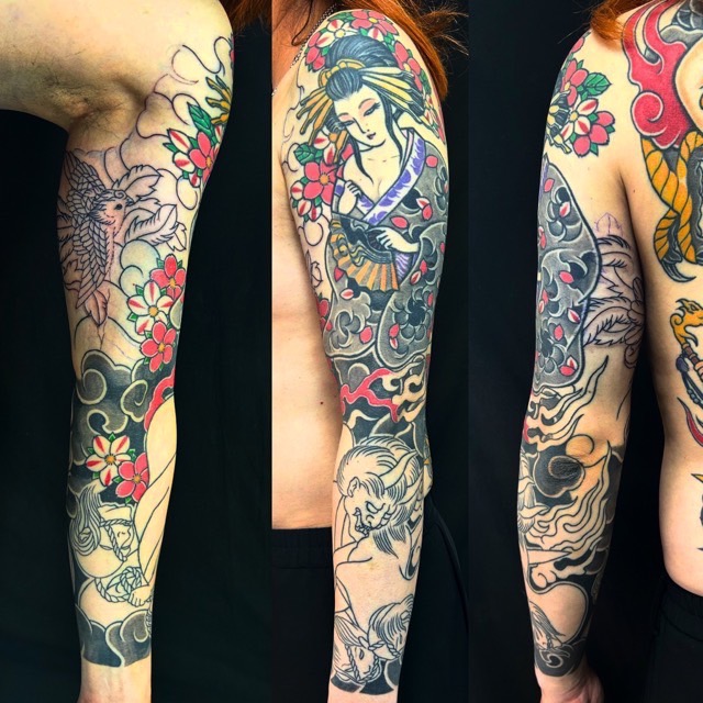 花魁・夜叉・鳳凰・桜花の刺青、和彫り(Japanese Tattoo・タトゥー)の画像
