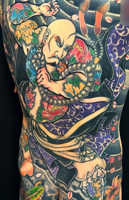 水滸伝 花和尚魯智深・額彫りの刺青、和彫り(Japanese Tattoo・タトゥー)の画像