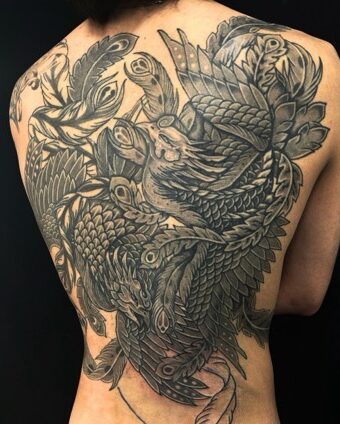 鳳凰の刺青、和彫り(Japanese Tattoo・タトゥー)の画像