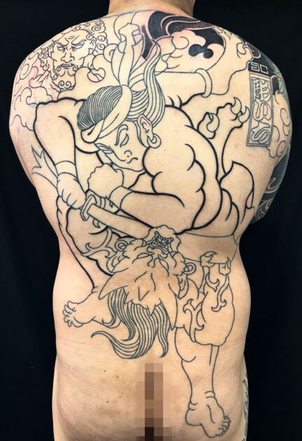 ラプラプの悪鬼退治の刺青、和彫り(Japanese Tattoo・タトゥー)の画像