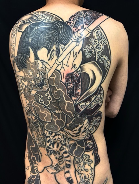 九紋龍史進(水滸伝)・鬼退治の刺青、和彫り(Japanese Tattoo・タトゥー)の画像
