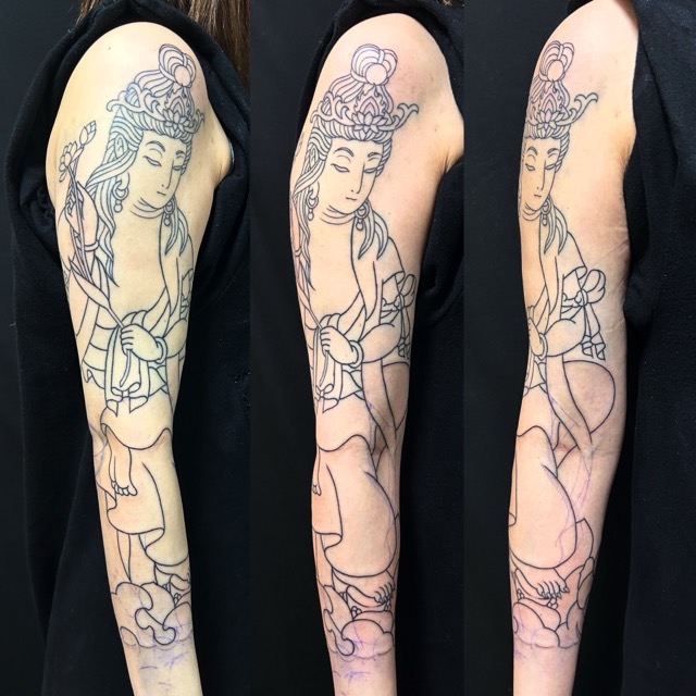 普賢菩薩のワンポイントTattoo(タトゥー)の画像