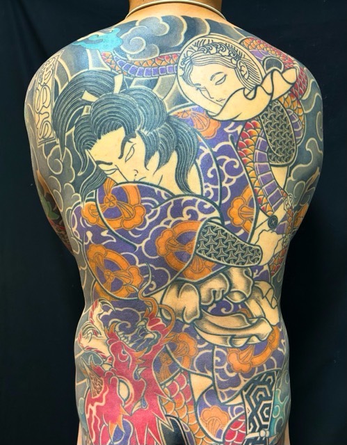 龍王太郎・龍(額彫り)の刺青、和彫り(Japanese Tattoo・タトゥー)の画像