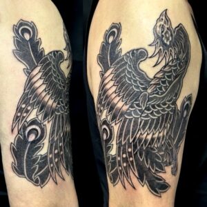 鳳凰のワンポイントTattoo(タトゥー)の画像