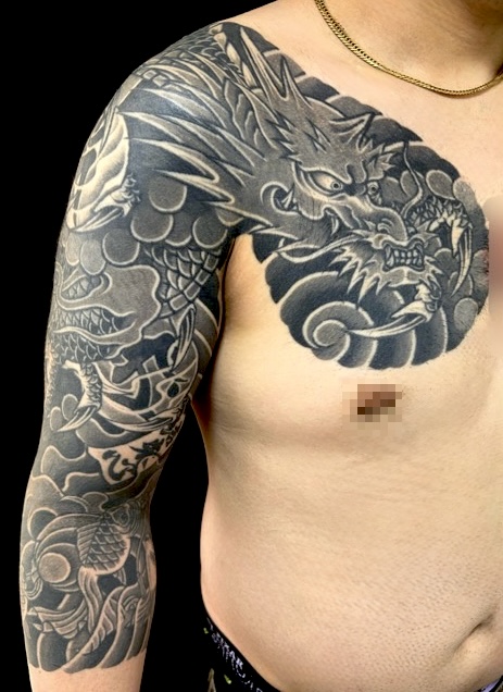 龍・金魚・梵字・漢字の刺青、和彫り(Japanese Tattoo・タトゥー)の画像