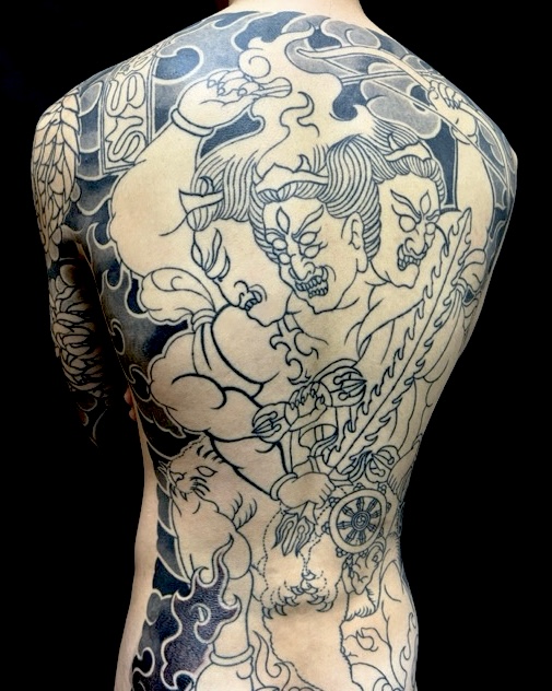 金剛夜叉明王(額彫り)の刺青、和彫り(Japanese Tattoo・タトゥー)の画像