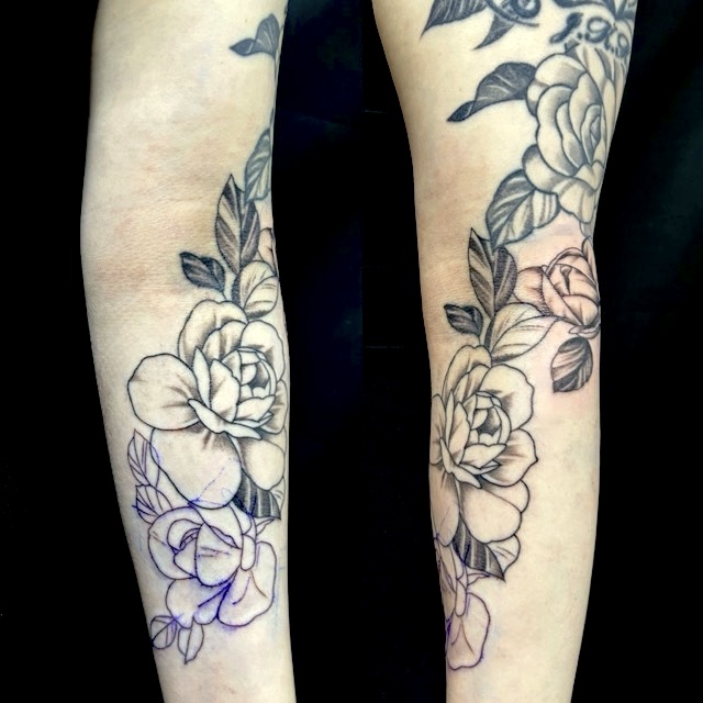 オニツバキのワンポイントTattoo(タトゥー)の画像