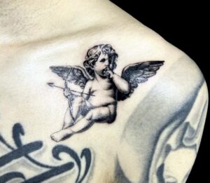 天使(エンジェル)のワンポイントTattoo(タトゥー)の画像