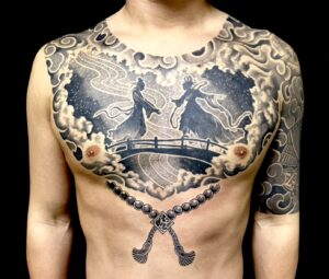 織姫と彦星・天の川・数珠のタトゥー・刺青・和彫画像