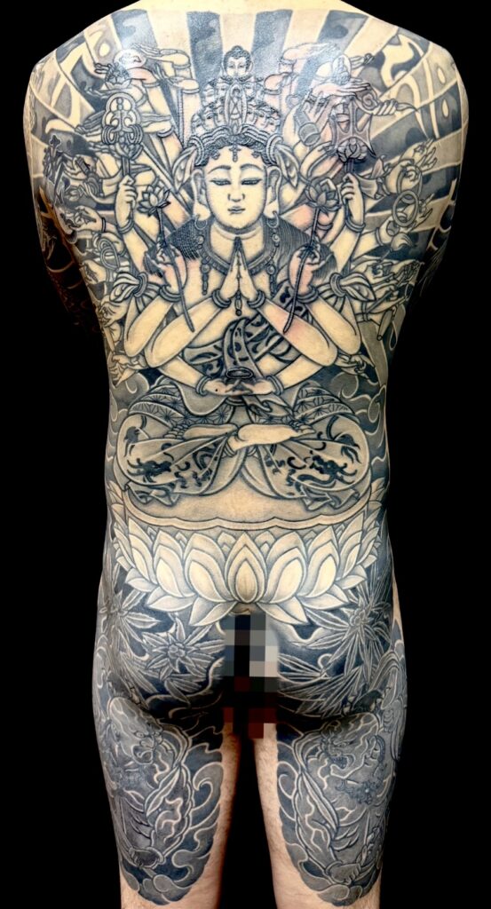 千手観世音菩薩・仁王・梵字のタトゥー・刺青・和彫画像