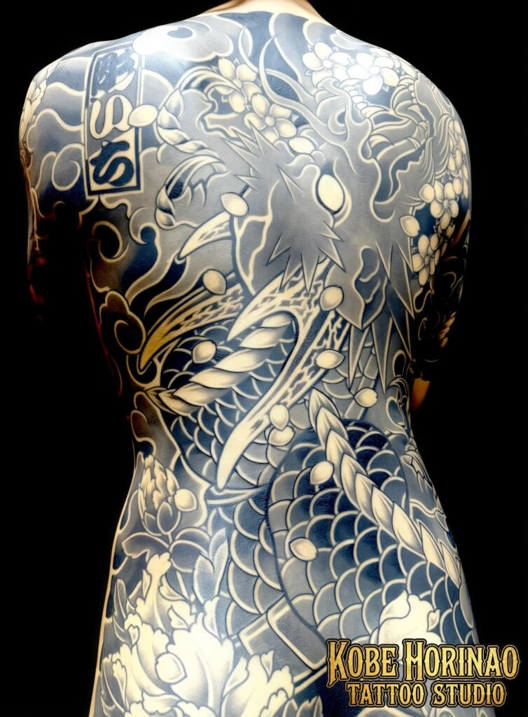 昇龍・桜花・牡丹のタトゥー・和彫・刺青｜神戸彫なお タトゥースタジオ