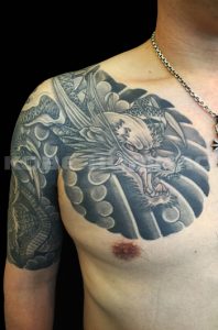阿形の龍の刺青、和彫り(Japanese Tattoo)画像