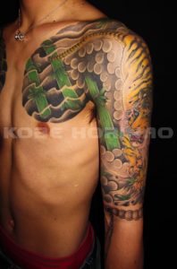 虎と竹の刺青、和彫り(Japanese Tattoo)画像