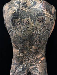 金剛夜叉明王・龍の刺青、和彫り(Japanese Tattoo)の画像